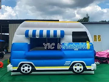 truck themed branded inflatable display detail view