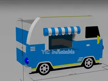 truck themed branded inflatable display detail view