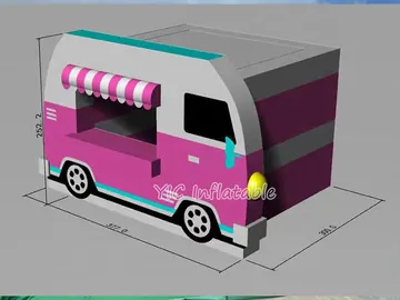 truck themed branded inflatable display detail view