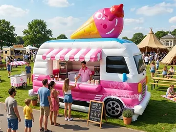 ice themed branded inflatable display rear view