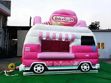 truck themed branded inflatable display detail view
