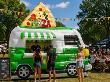 truck themed branded inflatable display rear view