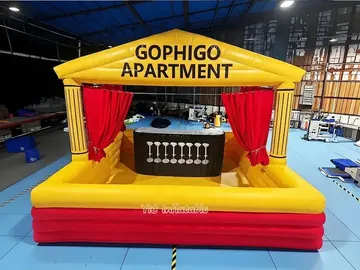 lion themed branded inflatable display detail view