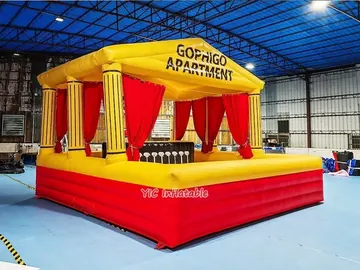 lion themed branded inflatable display detail view