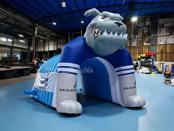shark themed branded inflatable display detail view