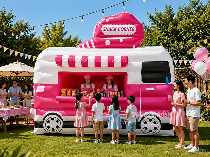 custom branded inflatable display front view
