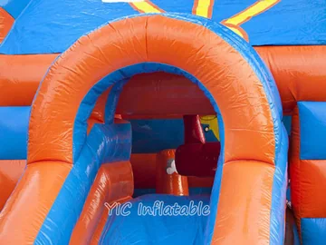 aircraft themed inflatable bounce-and-slide attraction detail view