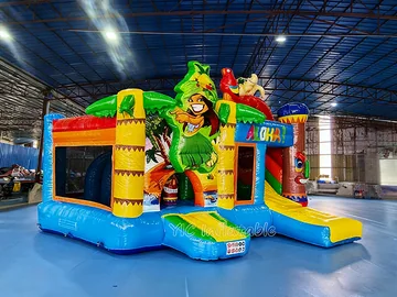 Luau Themed Bounce House side view