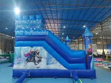 Blue Castle Inflatable Bounce House with Slide commercial attraction view