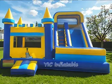 Castle Combo Bounce House with Slide front view