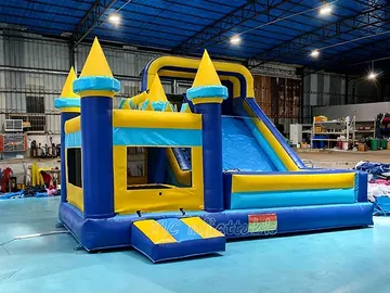 Castle Combo Bounce House with Slide side view