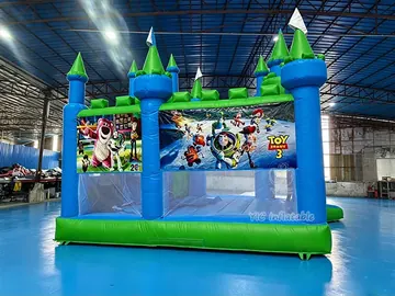 Commercial Castle Bounce House with Slide play layout