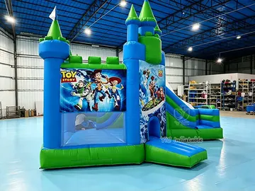 Commercial Castle Bounce House with Slide commercial attraction view