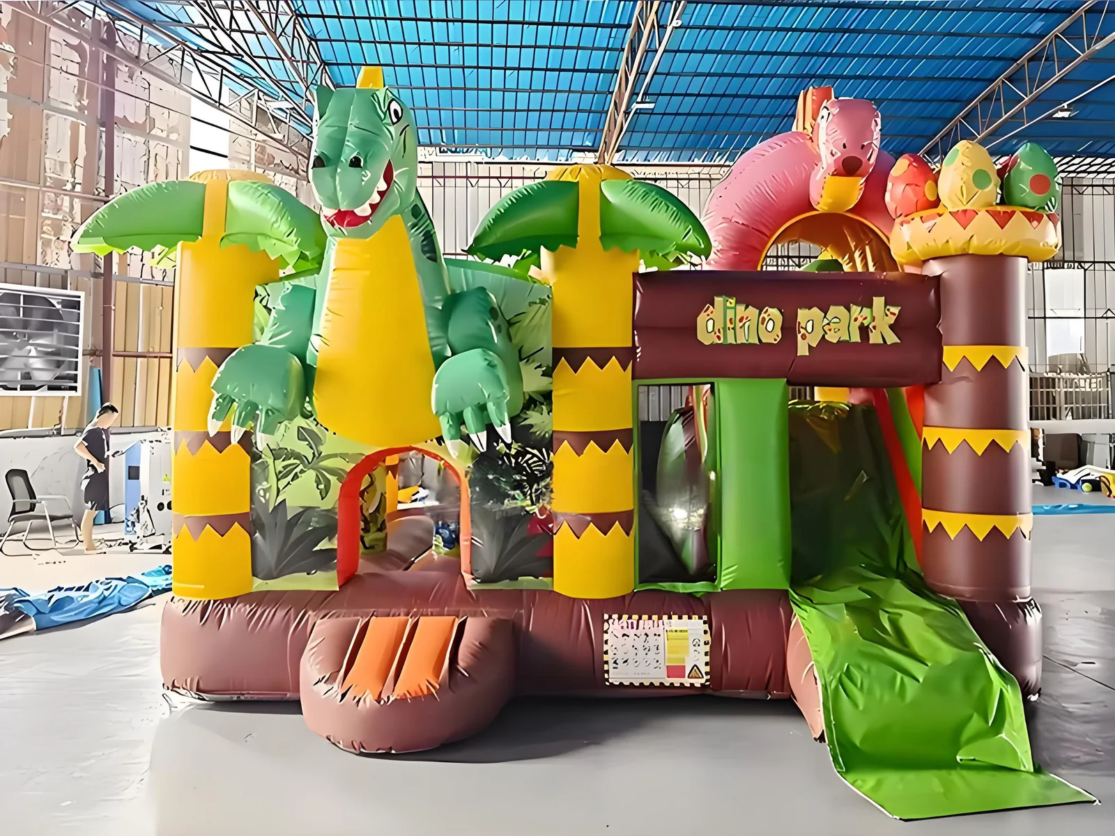 Dinosaur Bounce House Combo front view