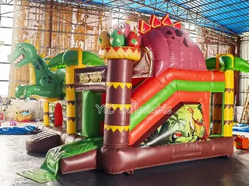 Dinosaur Bounce House Combo side view