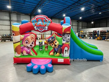 paw patrol themed inflatable bounce-and-slide attraction detail view
