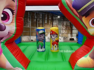 paw patrol themed inflatable bounce-and-slide attraction detail view