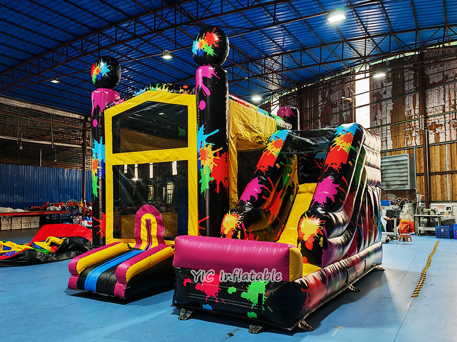custom inflatable bounce-and-slide attraction front view