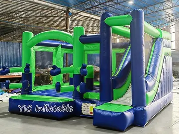 Colorful Inflatable Bounce House Combo with Slide side view
