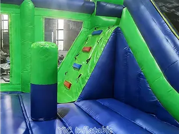 Colorful Inflatable Bounce House Combo with Slide commercial attraction view