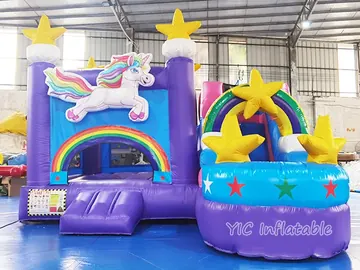 Unicorn Bounce House Slide Combo play layout