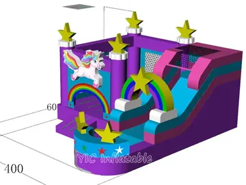 Unicorn Bounce House Slide Combo detail view