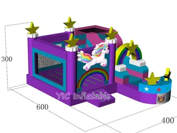 Unicorn Bounce House Slide Combo commercial attraction view
