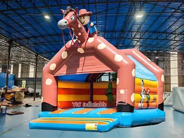 Western Cowboy Bounce House front view