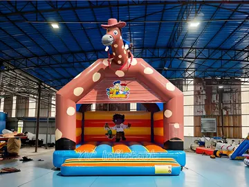Western Cowboy Bounce House side view