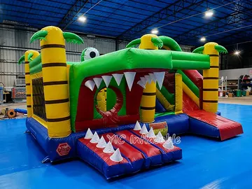 Dinosaur Adventure Bounce House Combo front view
