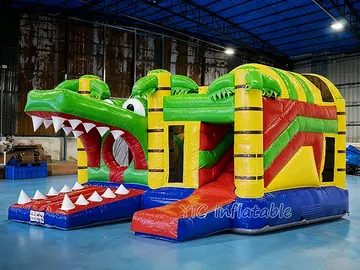 Dinosaur Adventure Bounce House Combo side view