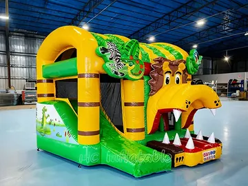Lion King Bounce House Combo with Slide play layout