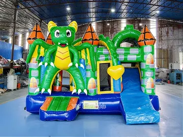 Dragon Bounce House with Slide front view