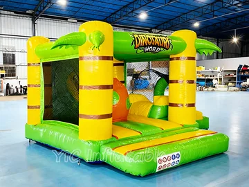 Dinosaur Bounce House Slide Combo side view