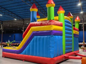 Dual-lane Castle Bounce House Combo detail view