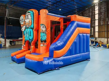 Hip Hop Bounce House with Slide play layout