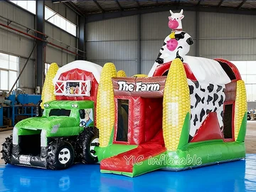 Farm Themed Inflatable Bounce House front view