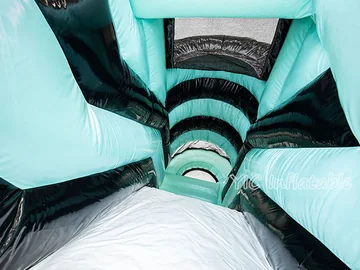 football themed inflatable bounce-and-slide attraction detail view