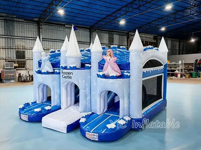 Frozen Bounce House with Slide side view