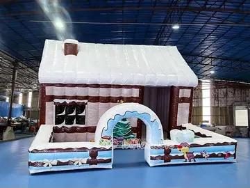 Gingerbread House Bouncy Castle with Slide product image