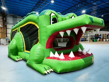 Inflatable Alligator Bounce House side view