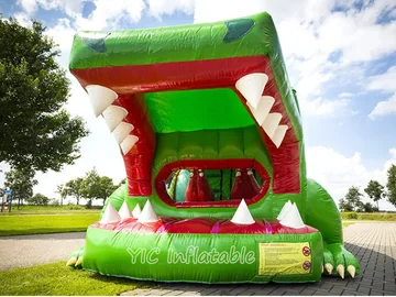 Inflatable Alligator Bounce House detail view