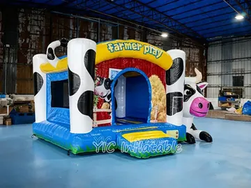 Farm Themed Inflatable Bounce House play layout