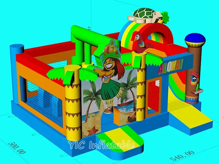 Hawaiian Themed Bounce House play layout