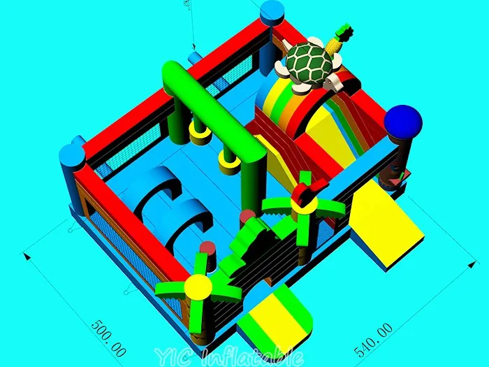 Hawaiian Themed Bounce House detail view