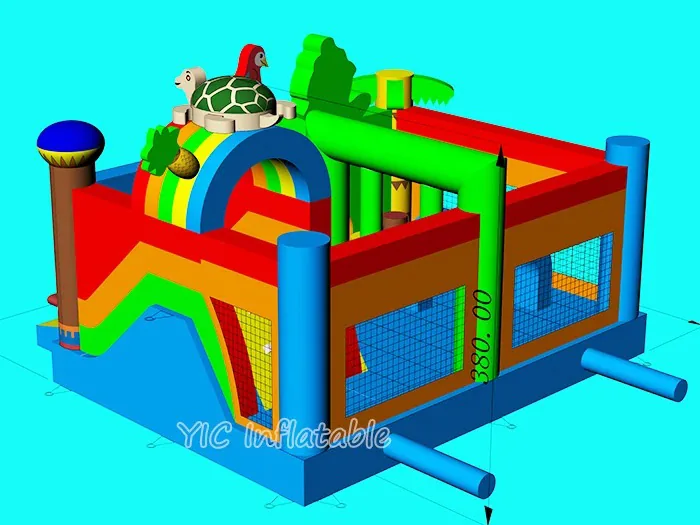 Hawaiian Themed Bounce House commercial attraction view