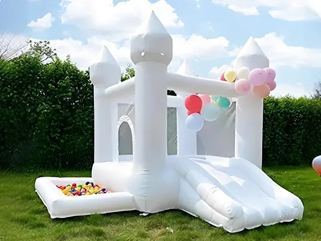 White Inflatable Indoor Bounce House with Ball Pit product image