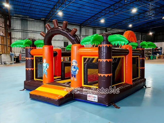 custom inflatable bounce-and-slide attraction front view
