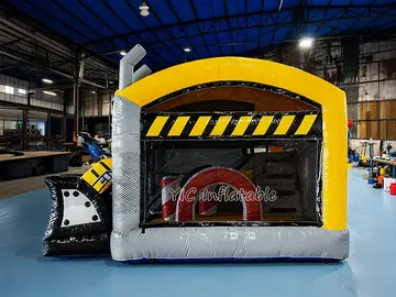 Construction Bounce House with Slide detail view
