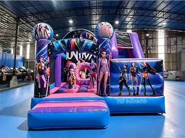 k-pop themed inflatable bounce-and-slide attraction detail view